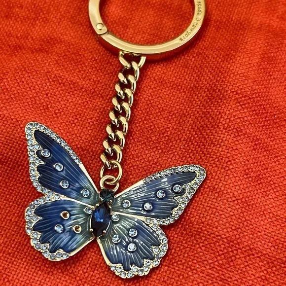 Kate spade blue jeweled butterfly bag charm - Picture 2 of 4